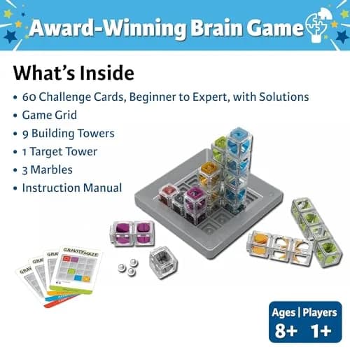 ThinkFun Gravity Maze Marble Run Logic Game | STEM Toy for Kids 8-14, 75 Pieces thumbnail 6