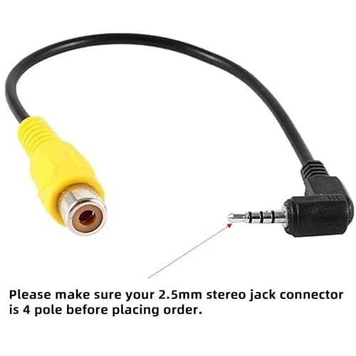 iSaddle RCA to 2.5mm AV-in Cable for GPS & Camera | Easy RCA to AV Conversion (120 chars) thumbnail 2