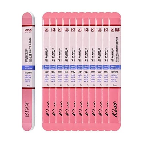 KISS Nail File All Purpose & Smoother 180 Medium / 600 Extra Fine | Professional Nail Grooming Tool thumbnail 1