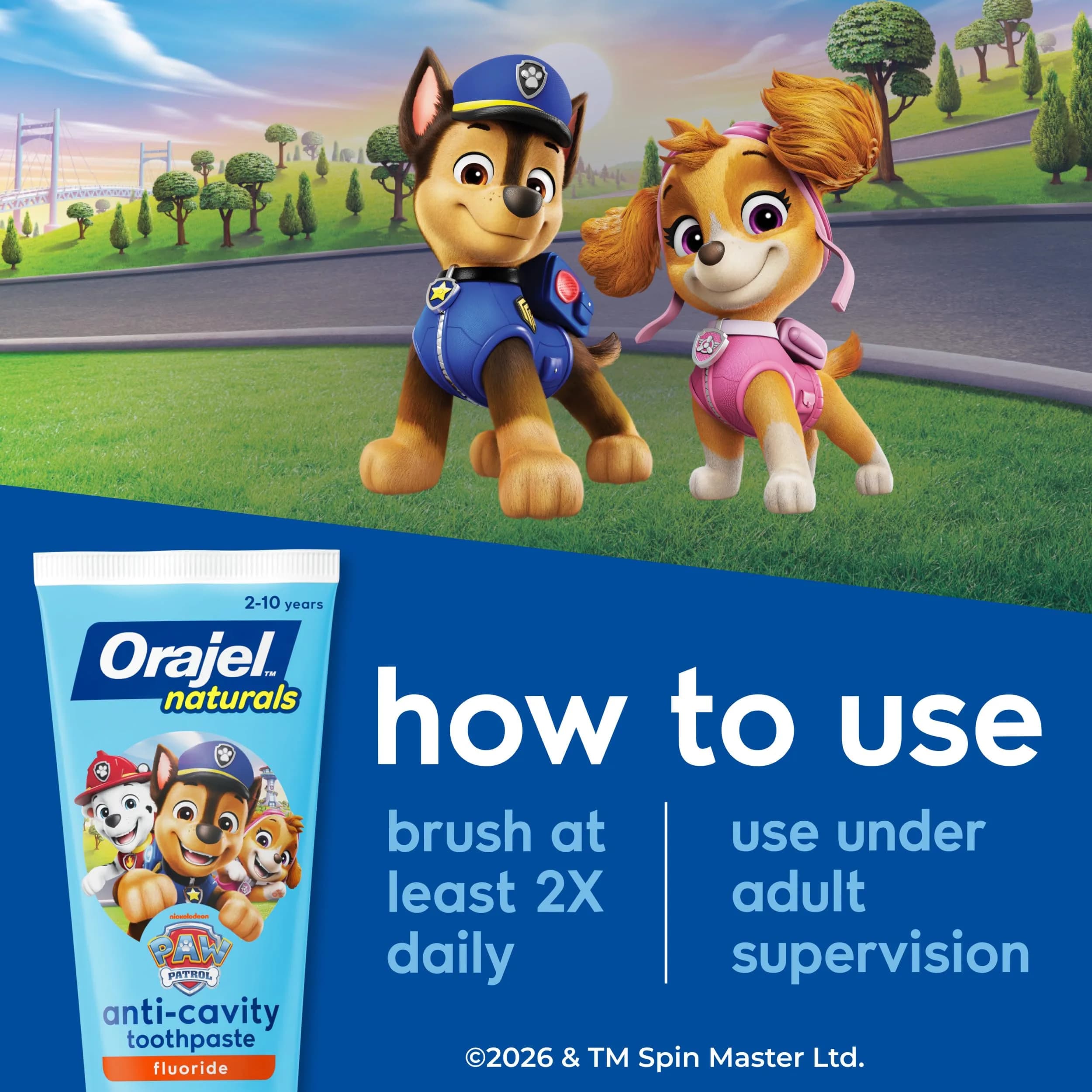 Orajel Naturals PAW Patrol Kids Fluoride Toothpaste 120ml (4.2 Oz) | Cavity Protection & Healthy Gums - view 7