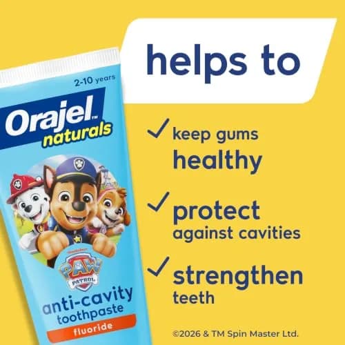 Orajel Naturals PAW Patrol Kids Fluoride Toothpaste 120ml (4.2 Oz) | Cavity Protection & Healthy Gums thumbnail 3