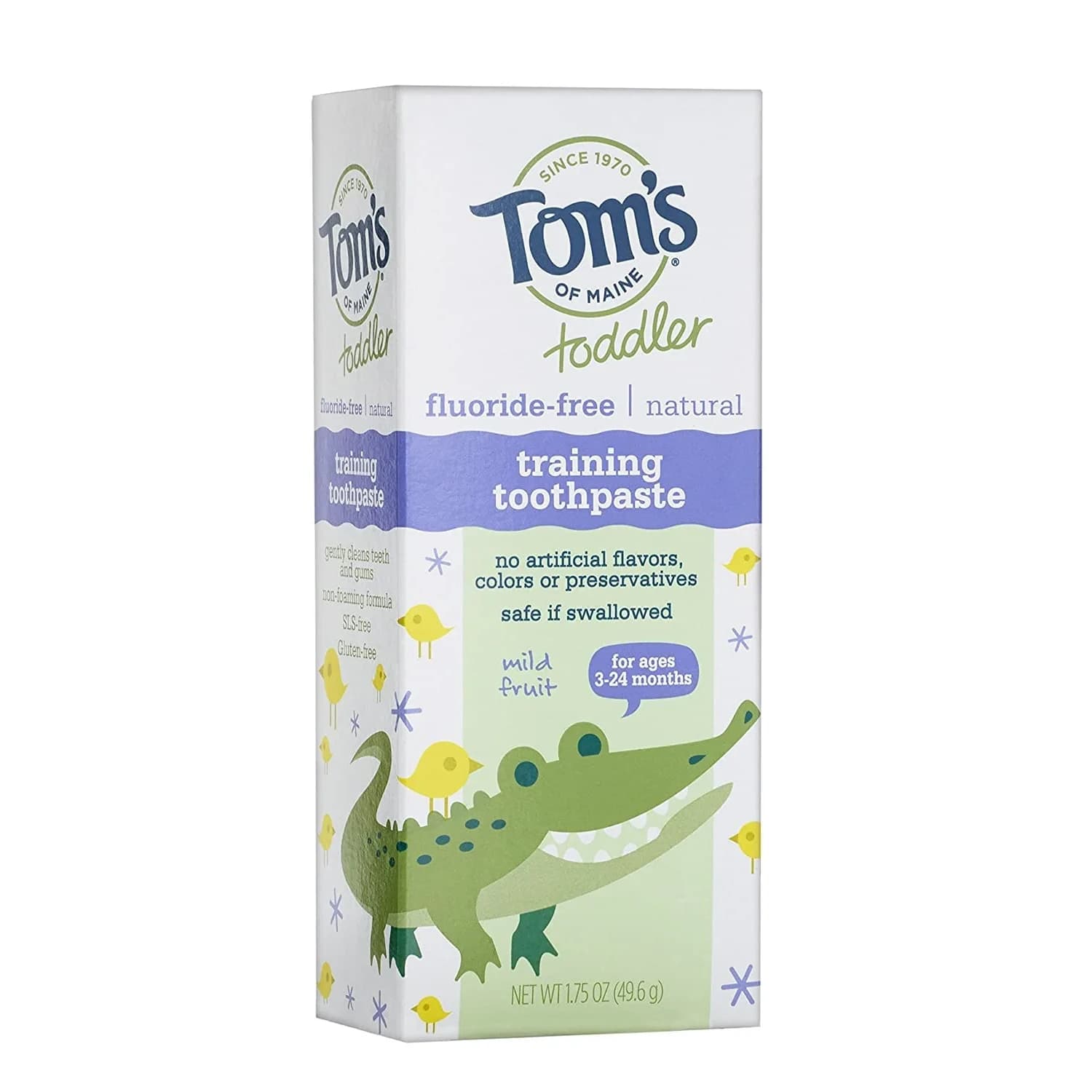 Tom's of Maine Toddlers Natural Toothpaste Mild Fruit Gel 50ml (1.75 Oz) | Fluoride-Free for Ages 3-24 Months - main product image