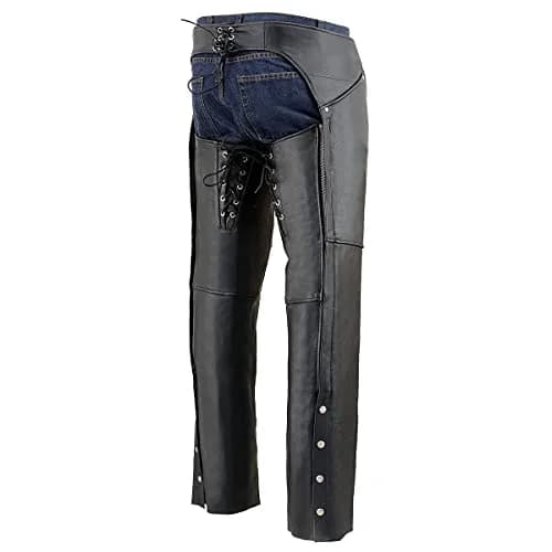 Milwaukee Leather Women's Chaps (Black, XX-Large) | Premium Cowhide Motorcycle Gear thumbnail 8