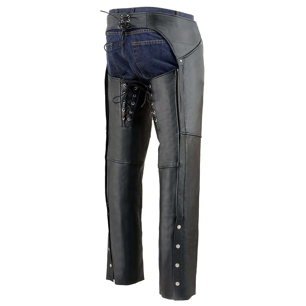 Milwaukee Leather SH1173 Women's Black Leather Chaps | Classic Motorcycle Gear for Women thumbnail 8