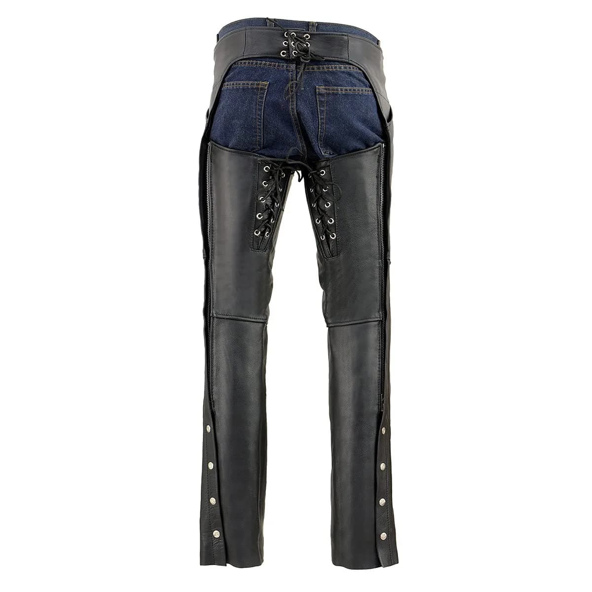 Milwaukee Leather SH1173 Women's Black Leather Chaps | Classic Motorcycle Gear for Women thumbnail 3