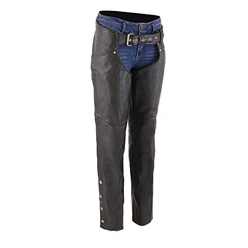 Milwaukee Leather Women's Chaps (Black, XXX-Large) | Leather Motorcycle Gear for Women thumbnail 2