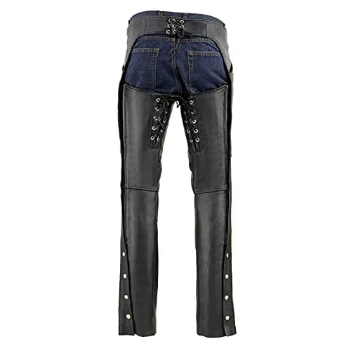 Milwaukee Leather Women's Chaps (Black, XXX-Large) | Leather Motorcycle Gear for Women thumbnail 3