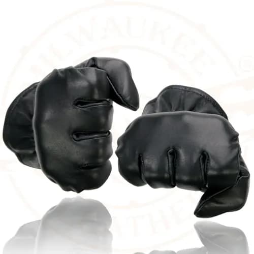 Milwaukee Leather SH734 Men's Black Thermal Lined Leather Motorcycle Gloves w/Cinch Wrist Closure - Large | Cold Weather Gloves thumbnail 6