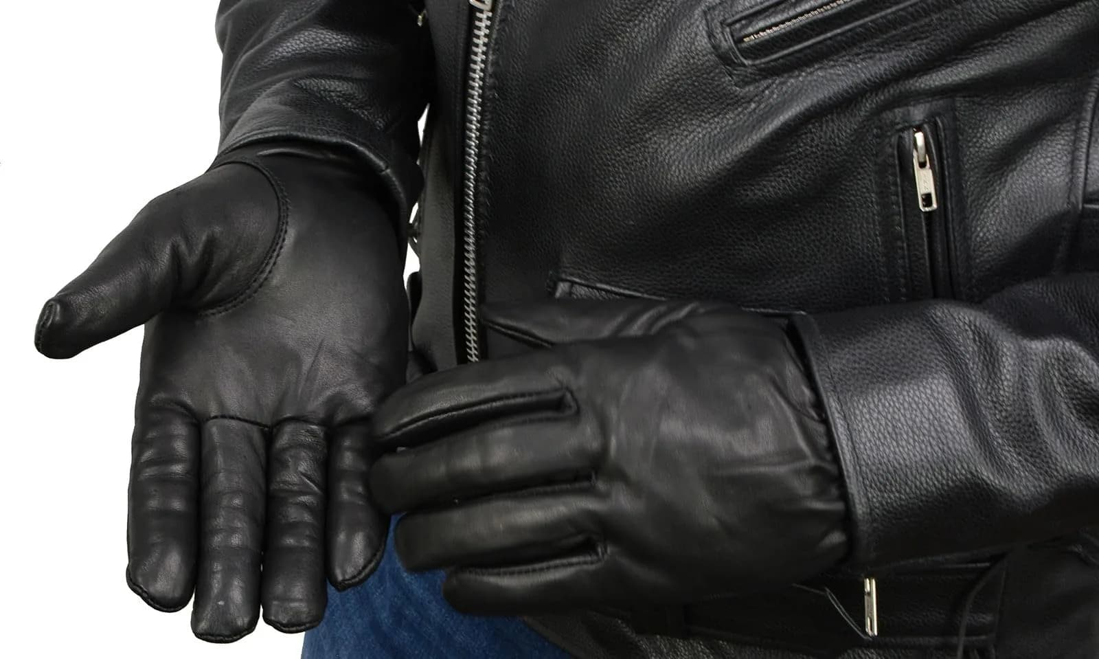 Milwaukee Leather SH734 Men's Black Thermal Lined Leather Motorcycle Gloves 2cm (0.78in) | Cold Weather Riding Gear - view 8