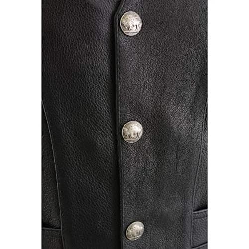 Milwaukee Leather ML1359 Men's Black Premium Leather Side Lace Motorcycle Vest 48 | Superior Abrasion Resistance & Concealed Carry thumbnail 2