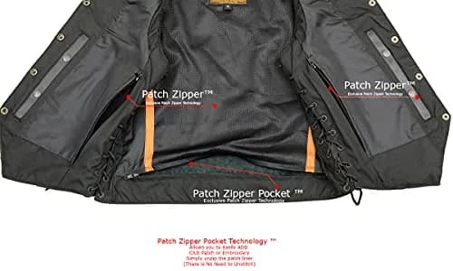Milwaukee Leather SH1292 Women's Black Leather Side Lace 6 Pocket Motorcycle Vest Large | Durable Full-Grain Leather thumbnail 4