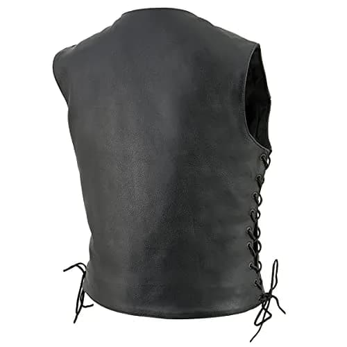 Milwaukee Leather SH1292 Women's Black Leather Side Lace 6 Pocket Motorcycle Vest | Abrasion-Resistant Full-Grain Leather thumbnail 7