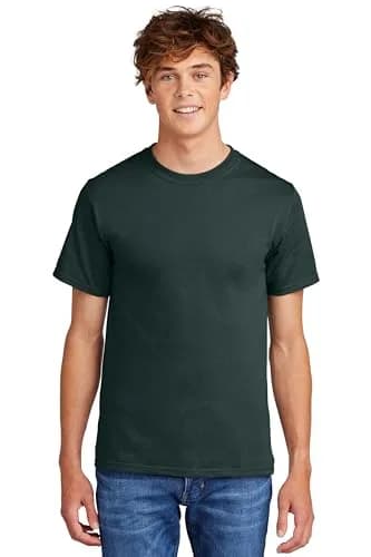 Port & Co Big and Tall 100% Cotton Essential T-Shirt Large Tall Dark Green | Heavyweight Crew Neck thumbnail 1