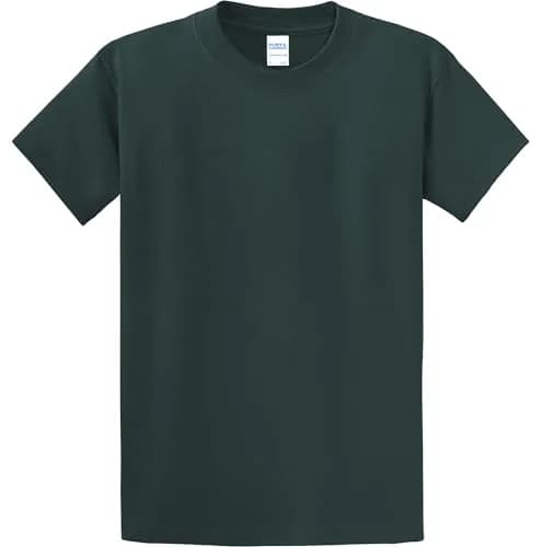 Port & Co Big and Tall 100% Cotton Essential T-Shirt Large Tall Dark Green | Heavyweight Crew Neck thumbnail 4