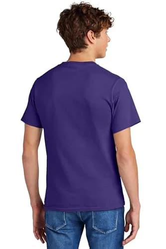 Port & Company Big and Tall 100% Cotton Essential T-Shirt Large Tall Purple | Heavyweight Crew Neck thumbnail 2