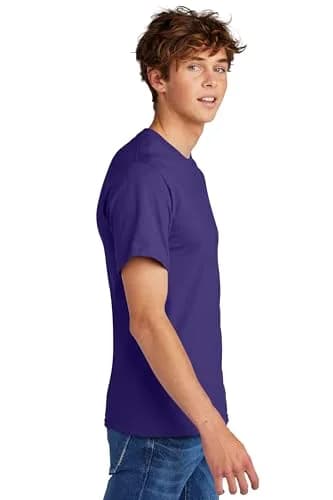 Port & Company Big and Tall 100% Cotton Essential T-Shirt Large Tall Purple | Heavyweight Crew Neck thumbnail 3