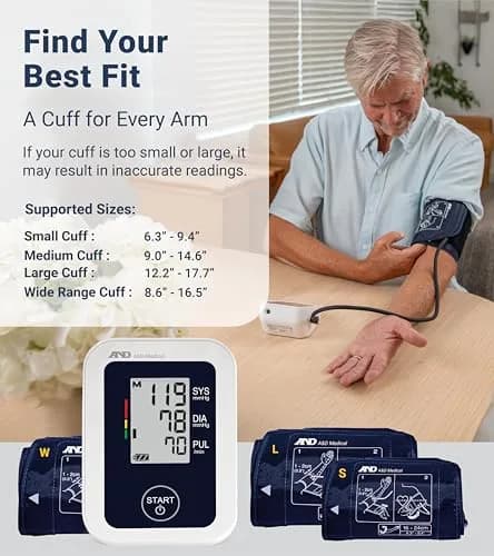 A&D Medical UA-651 Upper Arm Blood Pressure Monitor with Wide Range Cuff (22-42cm / 8.6-16.5") | Clinically Validated for Home Use thumbnail 5