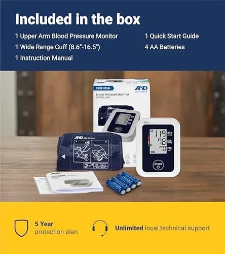 A&D Medical UA-651 Upper Arm Blood Pressure Monitor with Wide Range Cuff (22-42cm / 8.6-16.5") | Clinically Validated for Home Use thumbnail 7