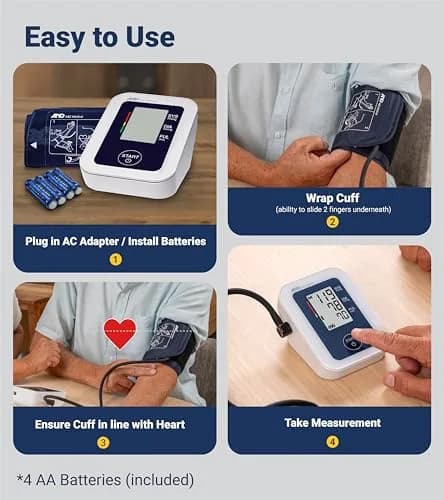 A&D Medical UA-651 Upper Arm Blood Pressure Monitor with Wide Range Cuff (22-42cm / 8.6-16.5") | Clinically Validated for Home Use thumbnail 3