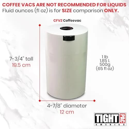 COFFEEVAC 1LB Patented Airtight Container 473ml (16 fl oz) | Vacuum Sealed Coffee & Herb Storage thumbnail 7