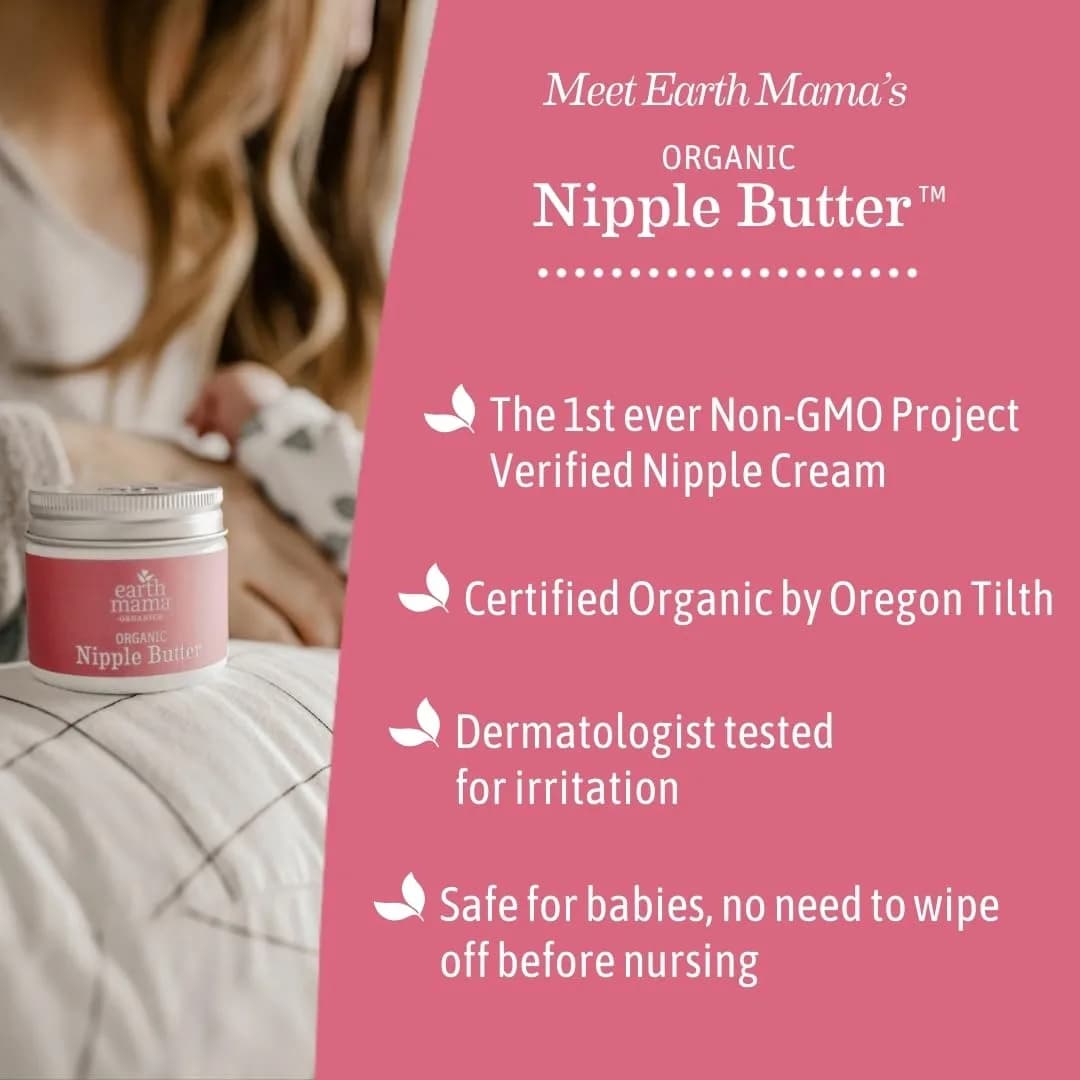 Earth Mama Organic Nipple Butter™ Cream 60ml (2 Fl Oz) 3-Pack | USDA Organic, Lanolin-Free, Safe for Breastfeeding - view 5