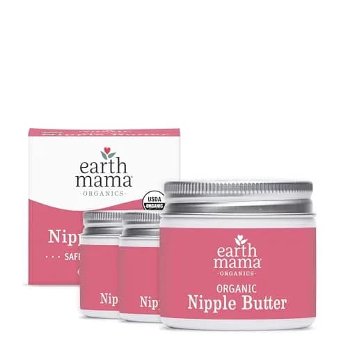 Earth Mama Organic Nipple Butter™ Cream 60ml (2 Fl Oz) 3-Pack | USDA Organic, Lanolin-Free, Safe for Breastfeeding thumbnail 1