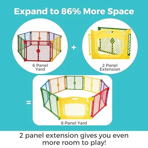 Toddleroo Superyard 2-Panel Extension 65" | Adds 7 ft to Baby Playpens, ColorPlay thumbnail 2
