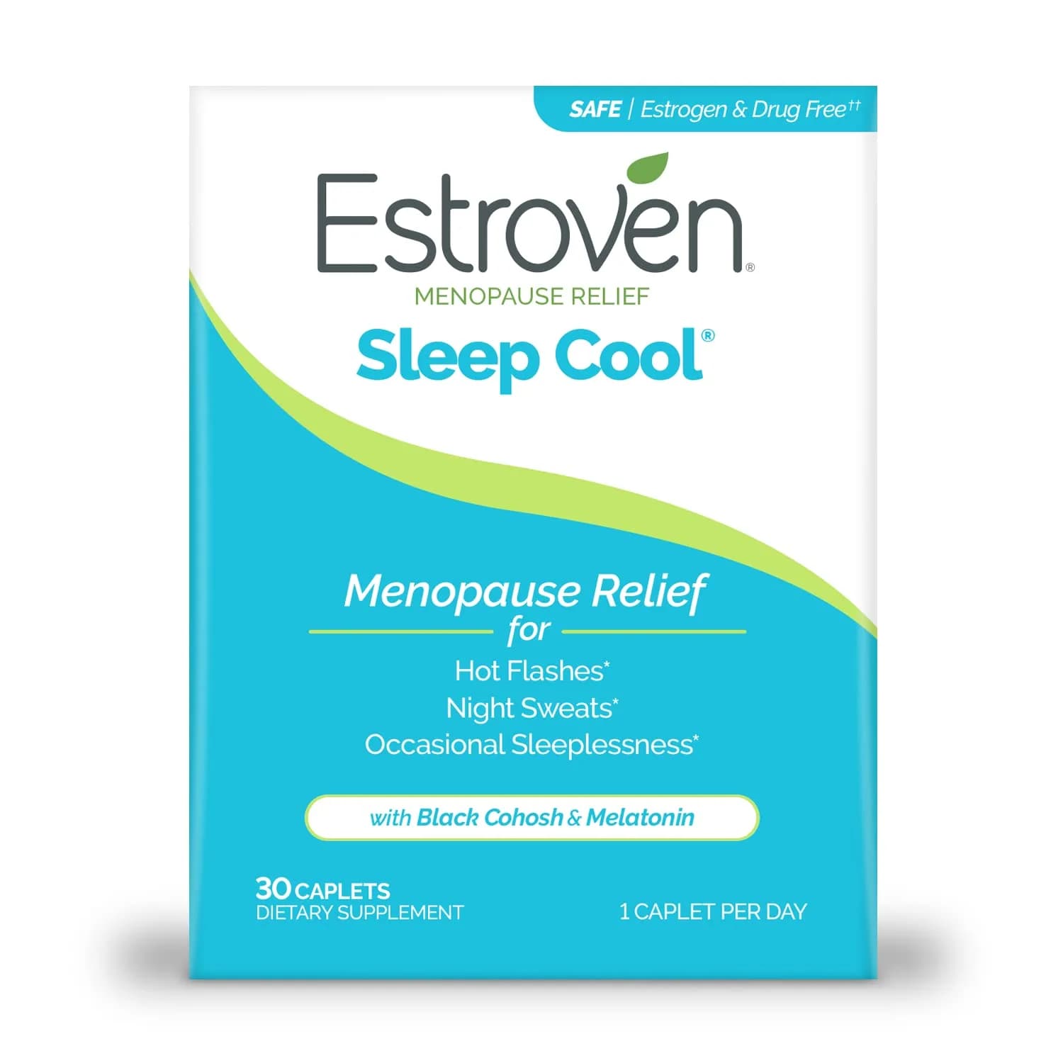 Estroven Sleep Cool for Menopause Relief 30 Caplets | Clinically Proven Sleep Support for Hot Flashes & Night Sweats - main product image