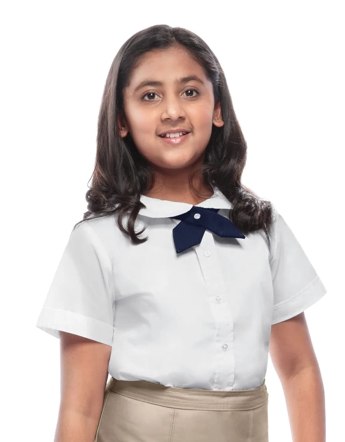 Classroom Girls Short Sleeve Peter Pan Blouse | Classic School Uniform in White (Medium)