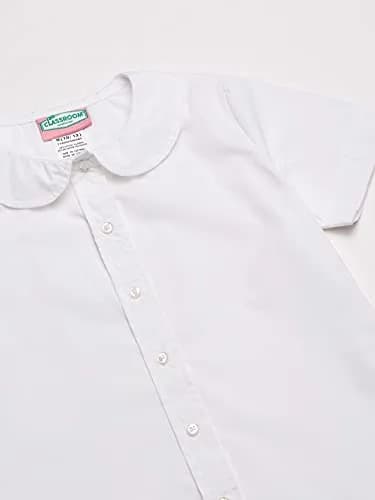 Classroom Girls Short Sleeve Peter Pan Blouse | Classic School Uniform in White (Medium) thumbnail 2