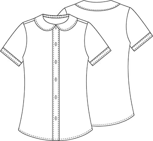 Classroom Girls Short Sleeve Peter Pan Blouse | Classic School Uniform in White (Medium) thumbnail 3
