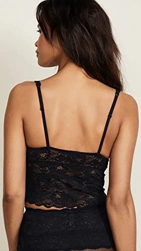 Cosabella Never Say Never Cropped Cami Black | Sheer Floral Lace, Adjustable Straps, Slim Fit (70-120 chars) thumbnail 4