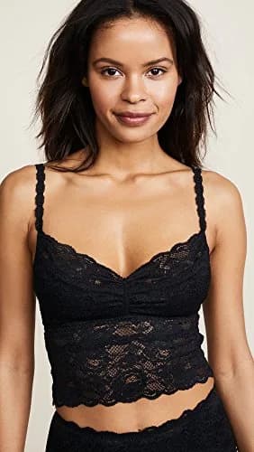 Cosabella Never Say Never Cropped Cami Black | Sheer Floral Lace, Adjustable Straps, Slim Fit (70-120 chars) thumbnail 2