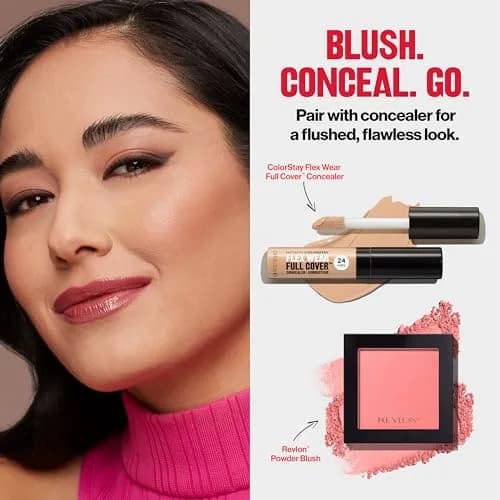 REVLON Powder Blush Face Makeup Oh Baby! Pink 5ml (0.17 oz) | Buildable Color for Natural Glow thumbnail 7