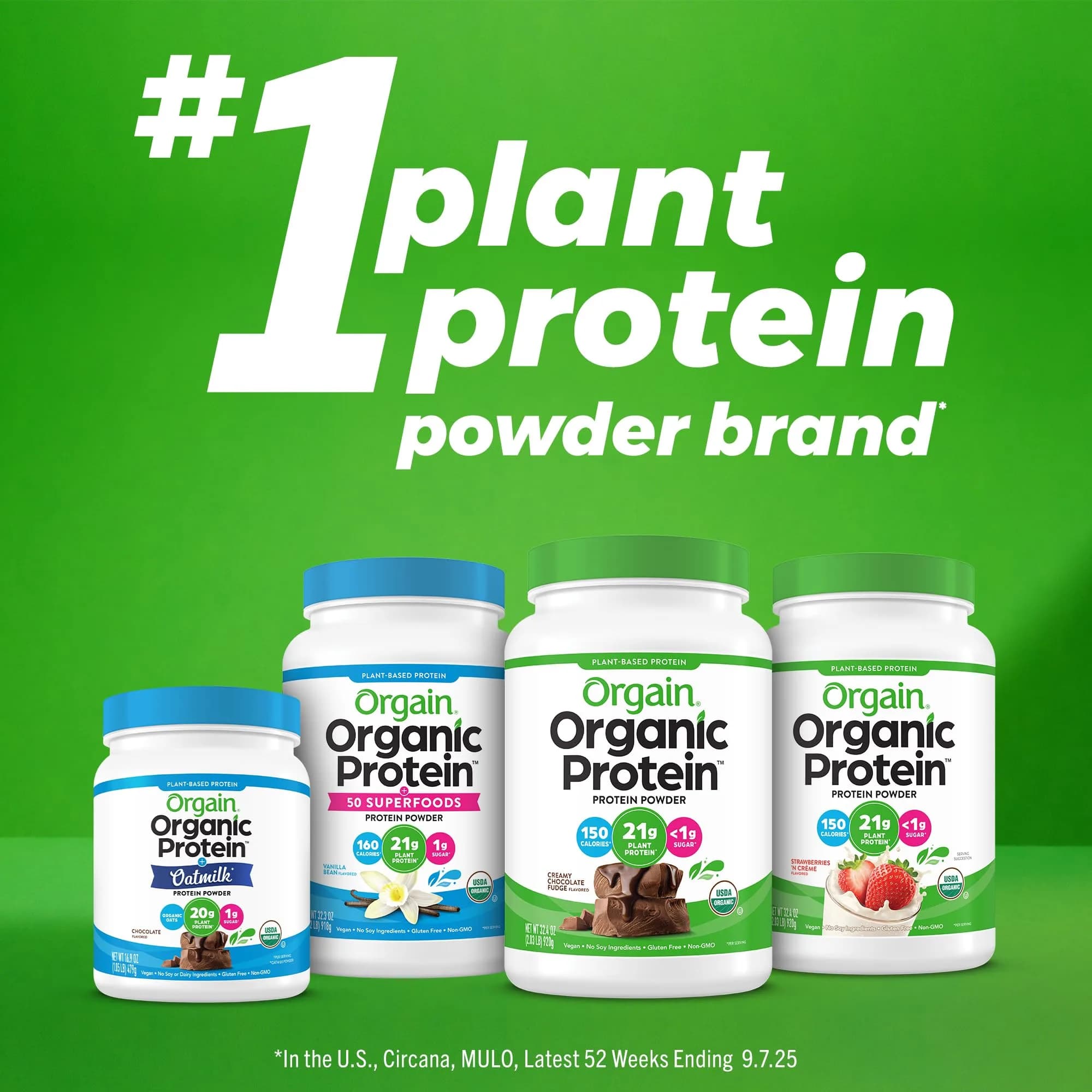 Orgain Organic Vegan 21g Protein Powder Vanilla Bean 0.91 kg (2.03 lb) | USDA Organic Plant-Based Protein for Muscle Recovery - view 7