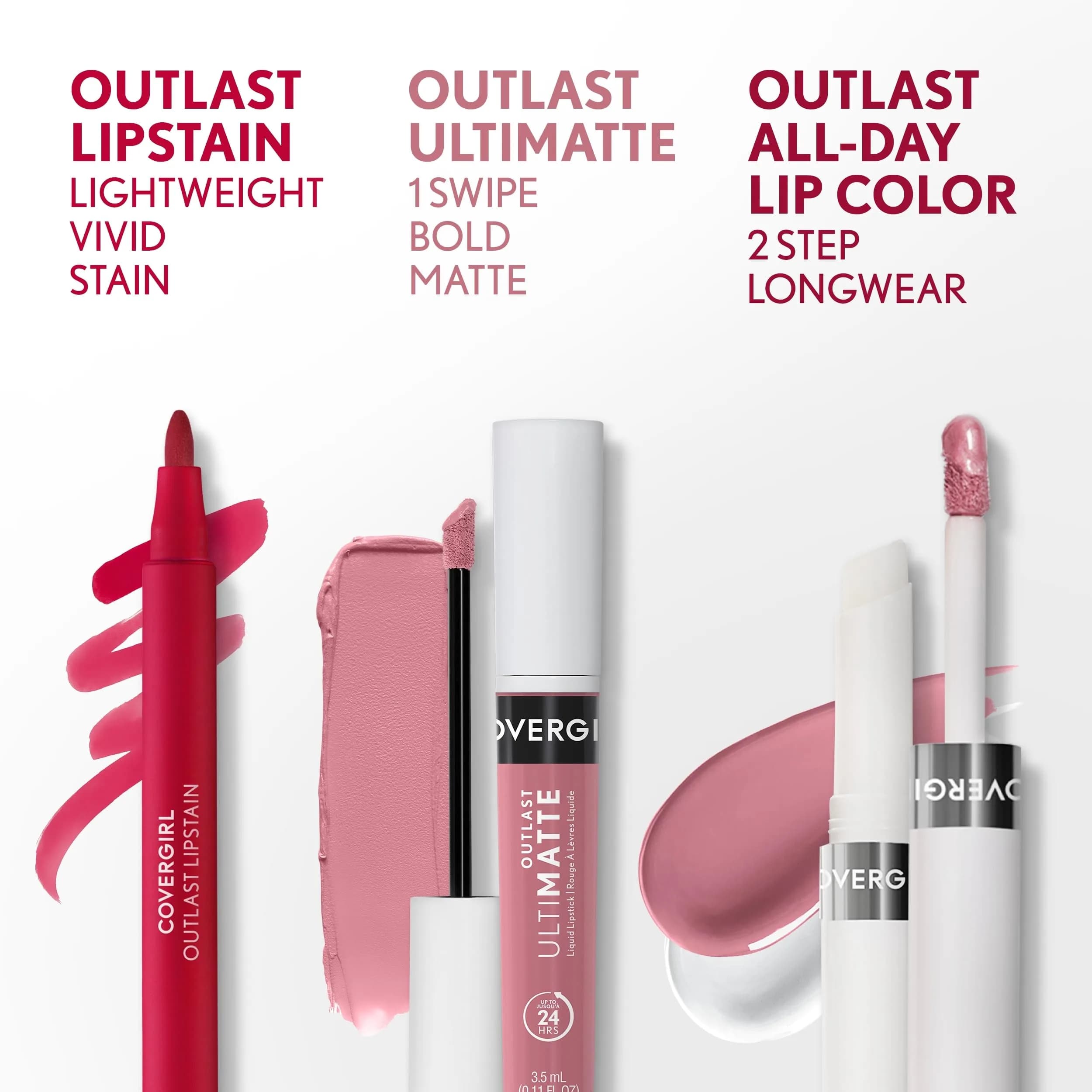 COVERGIRL Outlast Lipcolor Mauve Muse 585 0.06 Fl Oz (1.8 ml) | Long-Wearing Lip Color with Moisturizing Topcoat - view 4