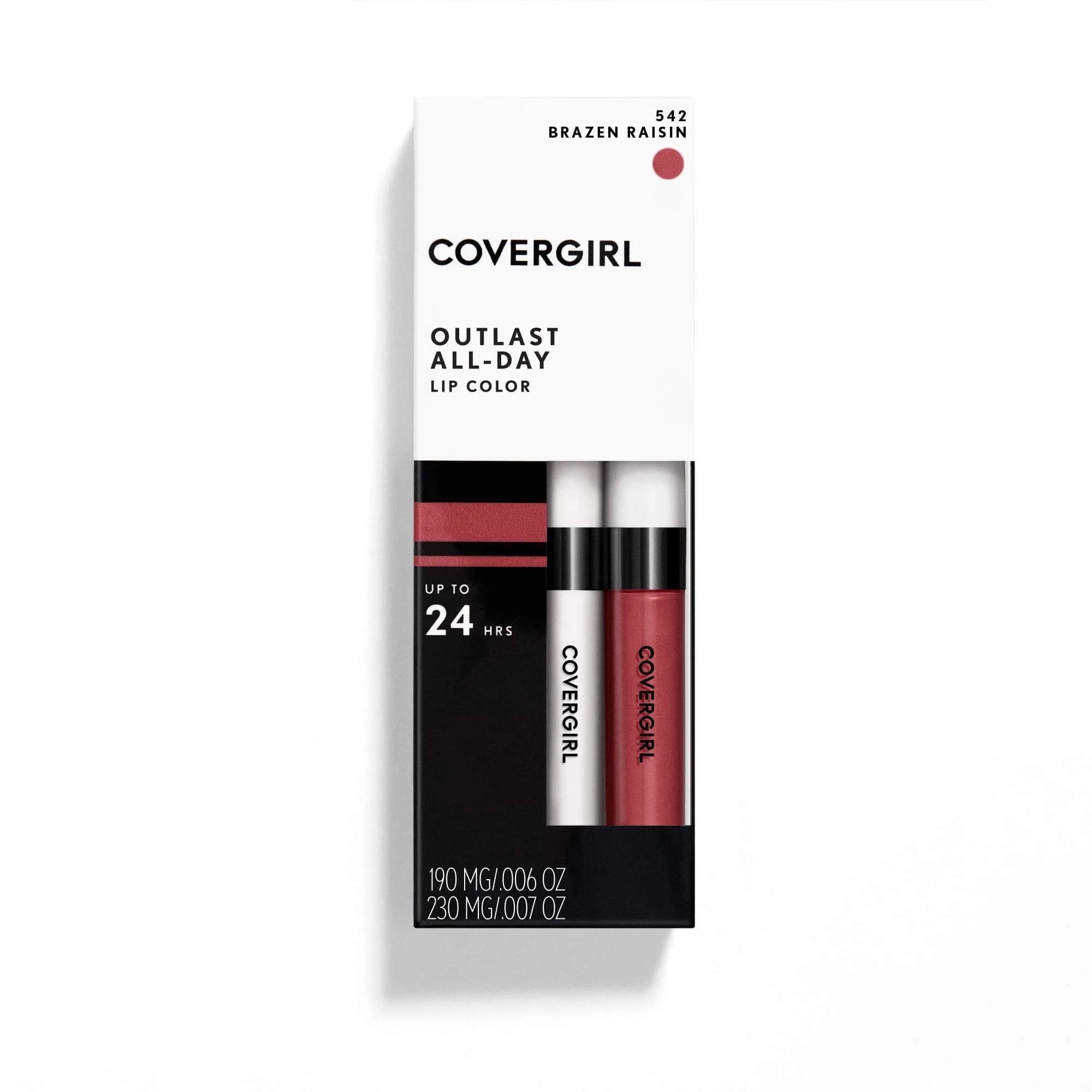 COVERGIRL Outlast All-Day Lip Color With Topcoat, 542 Brazen Raisin | Transfer-Proof Matte Finish - view 3