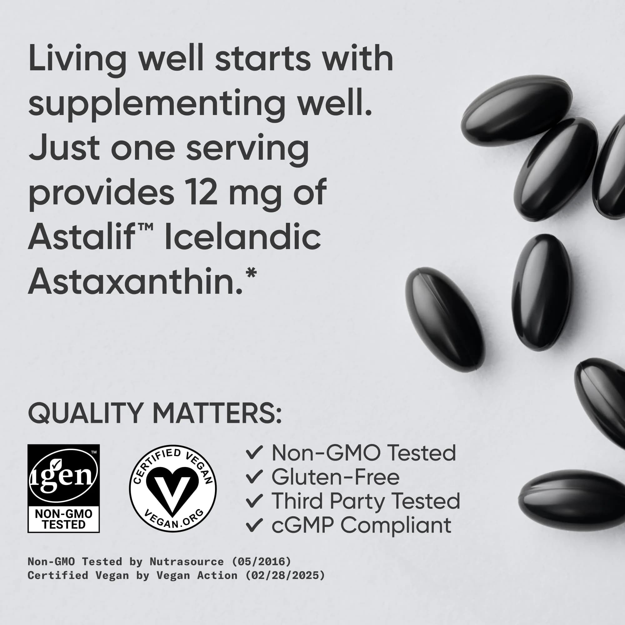 Sports Research Vegan Astaxanthin 12mg with Organic Coconut Oil 60 Count | Antioxidant Support for Skin & Eye Health - view 4