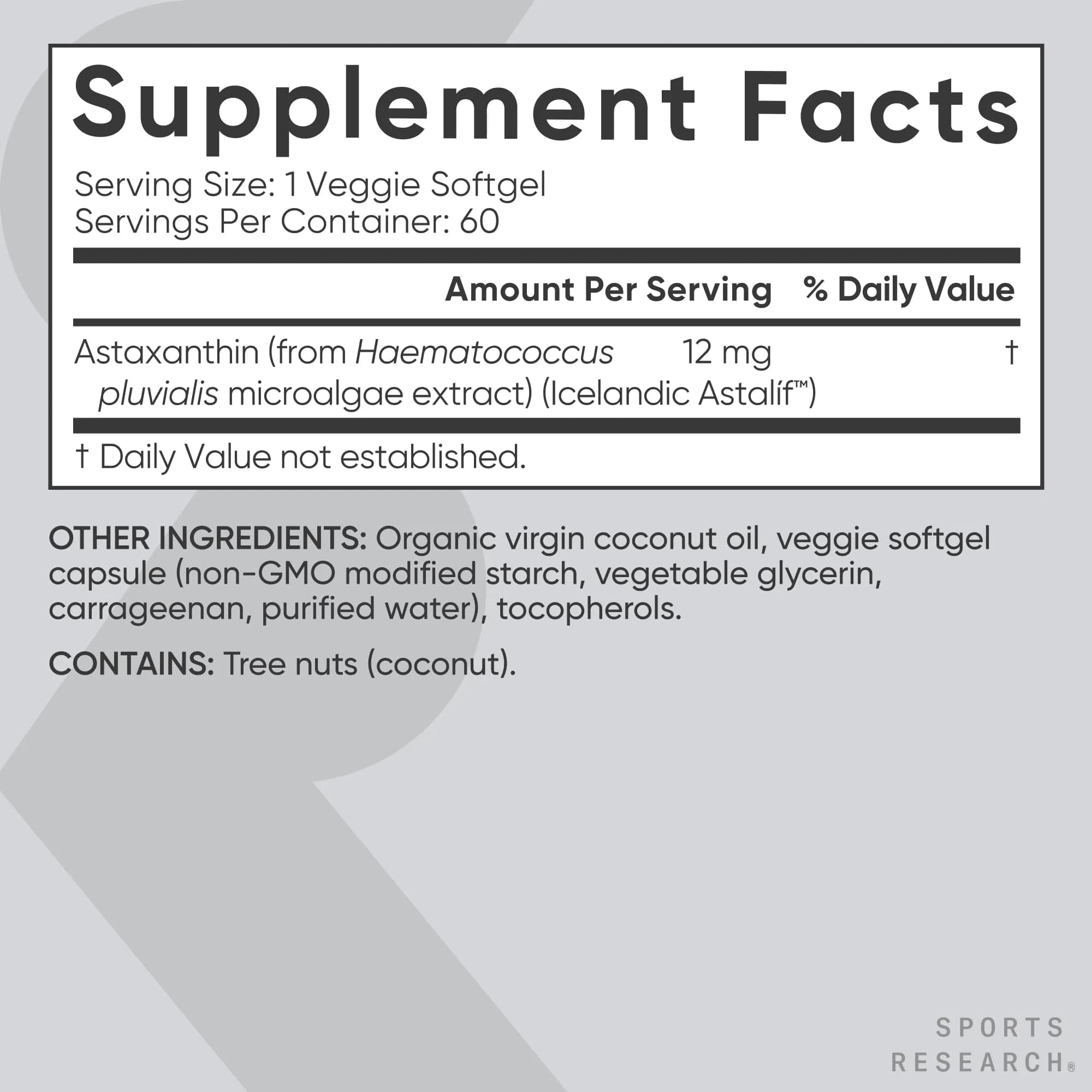 Sports Research Vegan Astaxanthin 12mg with Organic Coconut Oil 60 Count | Antioxidant Support for Skin & Eye Health - view 5