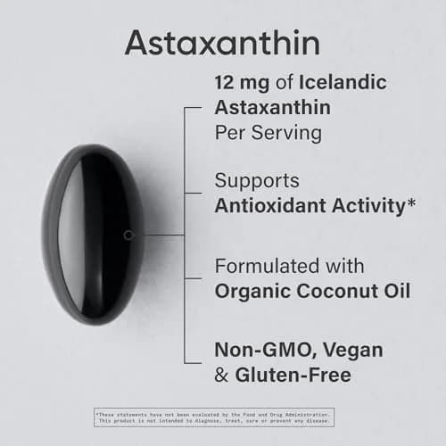 Sports Research Vegan Astaxanthin 12mg with Organic Coconut Oil 60 Count | Antioxidant Support for Skin & Eye Health thumbnail 2