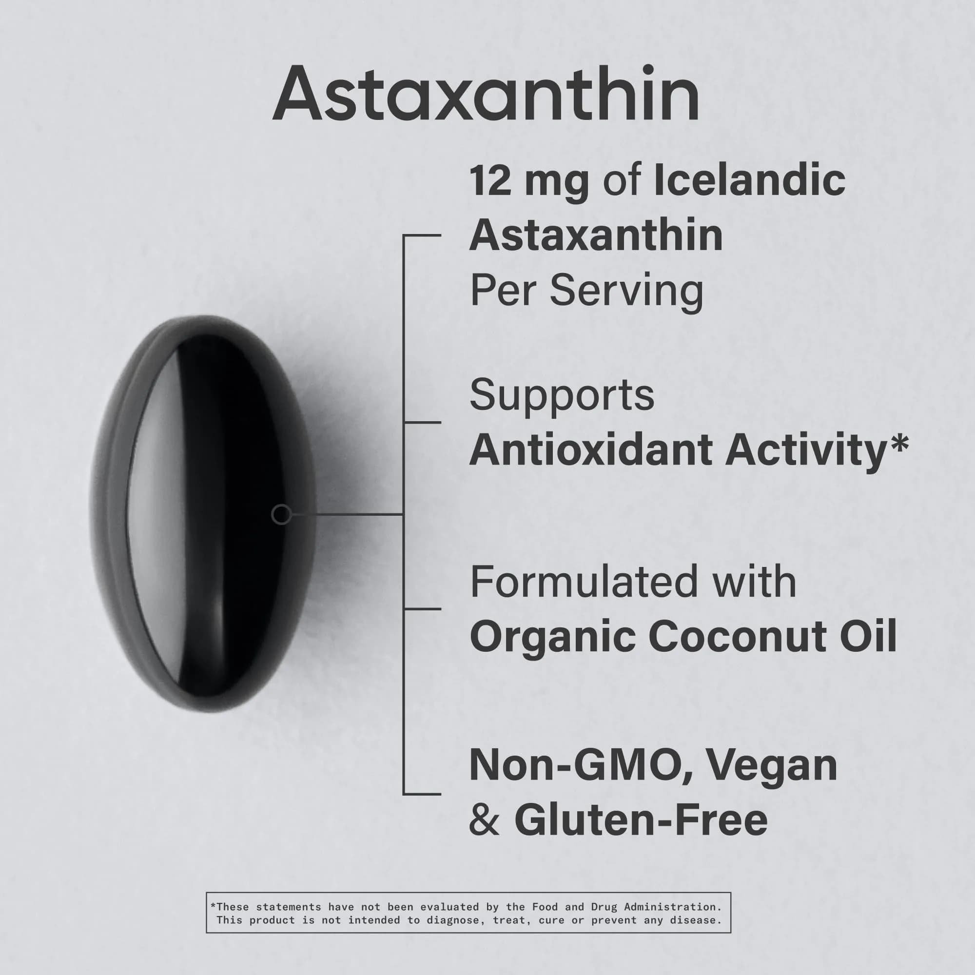 Sports Research Vegan Astaxanthin 12mg with Organic Coconut Oil 60 Count | Antioxidant Support for Skin & Eye Health - view 2