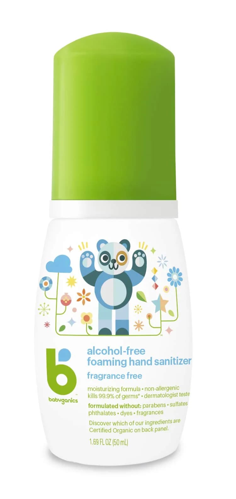 Babyganics Alcohol Free Foaming Hand Sanitizer 50ml (1.69 Fl Oz) | Pediatrician & Dermatologist Tested - main product image
