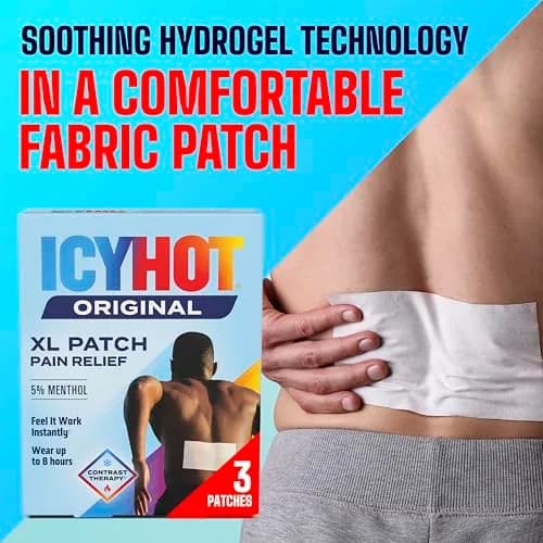 Icy Hot Original Pain Relief Patch XL Size 3 Count | Contrast Therapy for Large Areas thumbnail 8