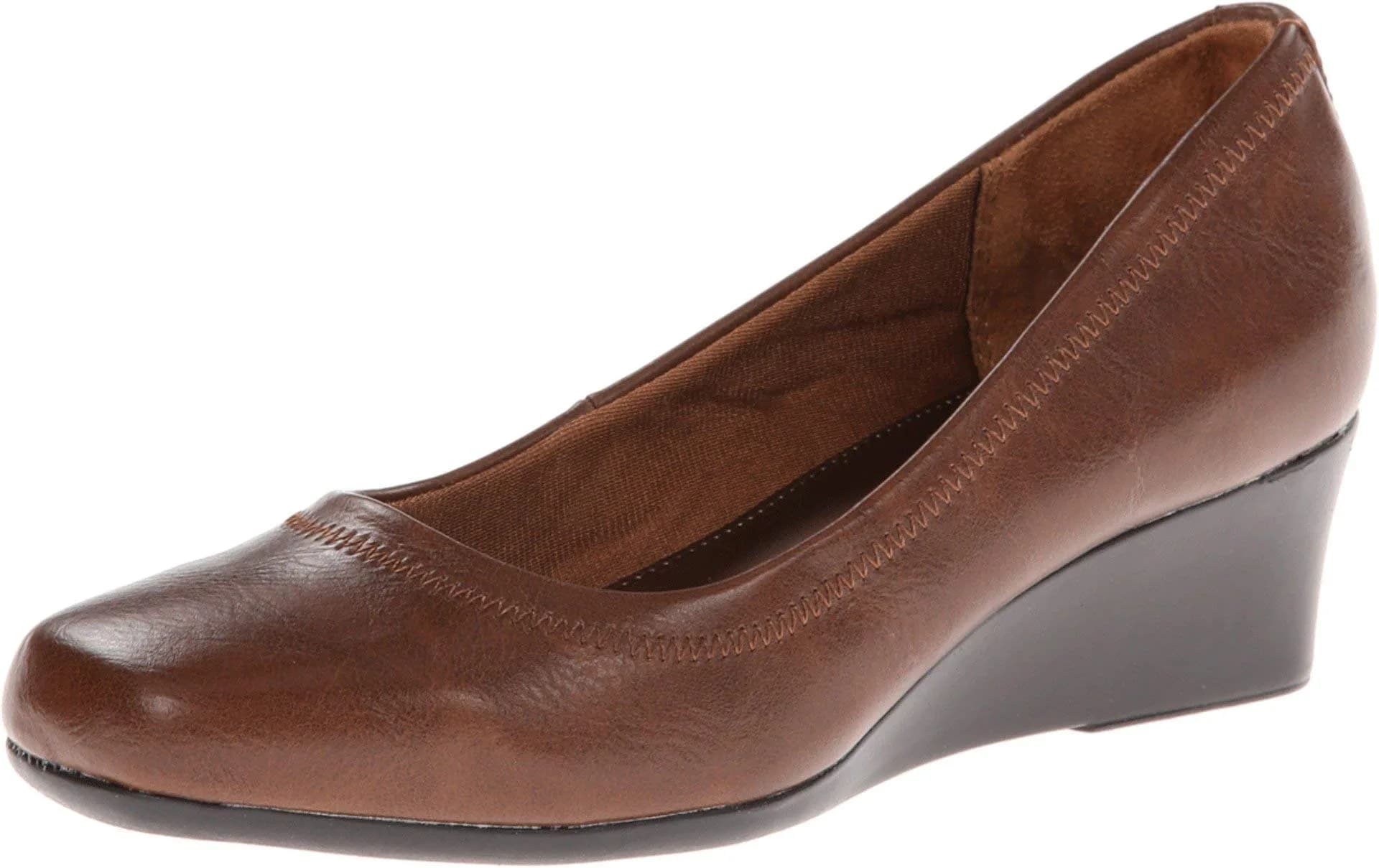 LifeStride Women's Groovy Wedge Pump, Darktan, 8.5 M US | Comfort & Style in India — Darktan