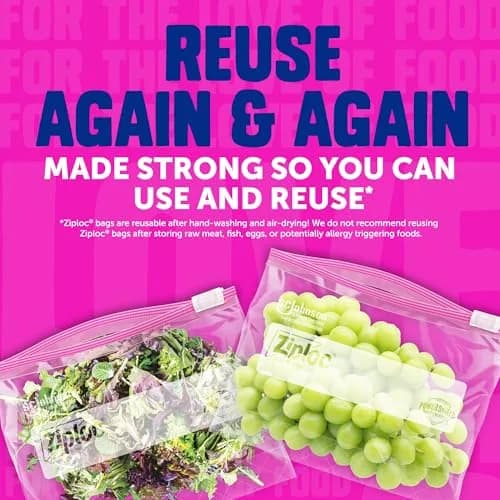 Ziploc Quart Slider Food Storage Bags 1 Quart (42 Count) | Power Shield Technology for More Durability thumbnail 6
