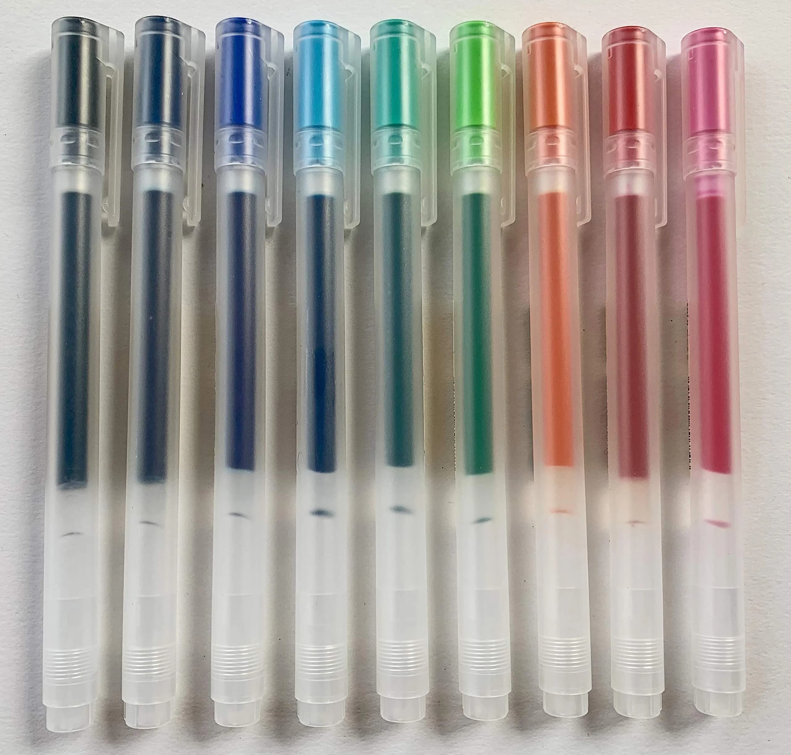 MUJI Gel Ink Ballpoint Pens 0.5mm 9-Color Pack | Smooth Writing for Students & Office - main product image