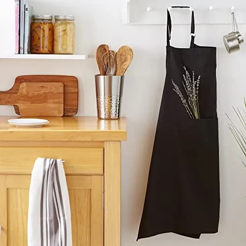DII Chef Apron Black | Unisex Cotton Kitchen Essential (28x32 inches) thumbnail 5
