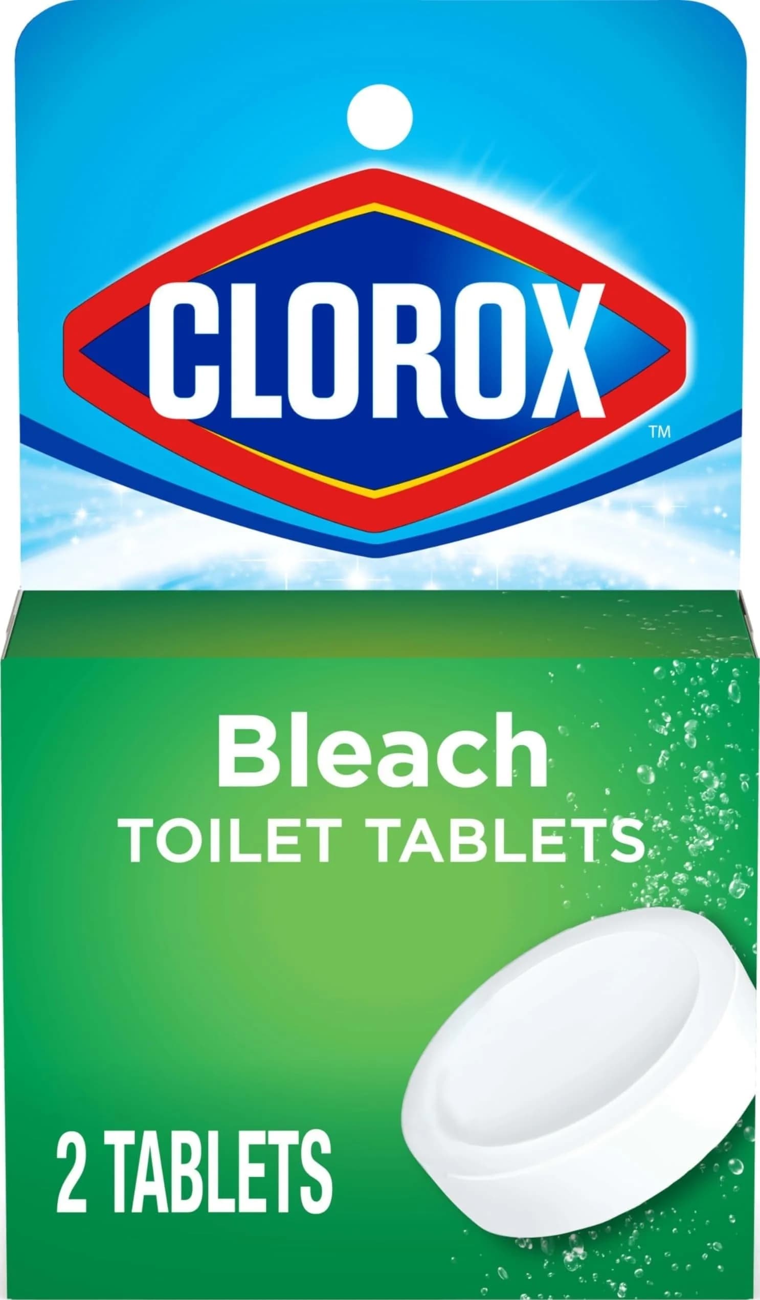 Clorox Ultra Clean Toilet Tablets Bleach 2 Count (3.5 Oz Each) | Kills 99.9% Bacteria & Prevents Stains - main product image