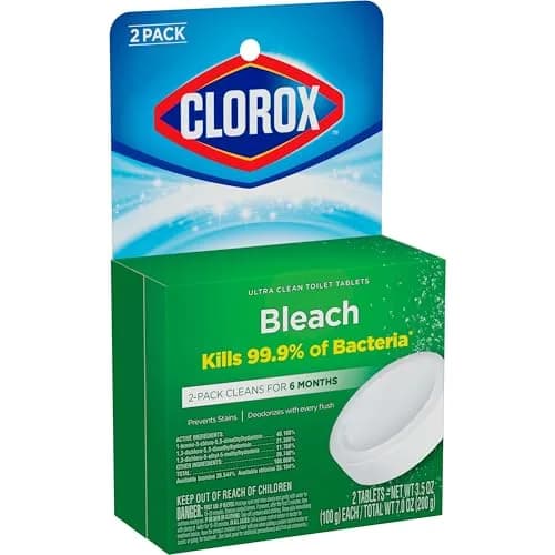 Clorox Ultra Clean Toilet Tablets Bleach 2 Count (3.5 Oz Each) | Kills 99.9% Bacteria & Prevents Stains thumbnail 8