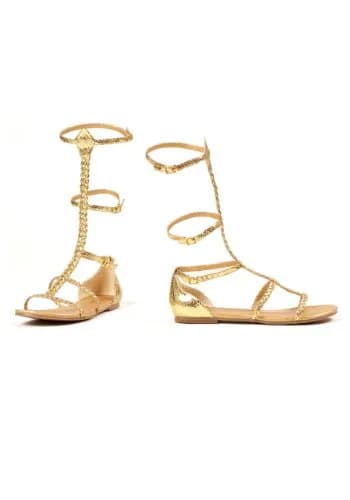 Ellie Shoes Women's 015 Cairo Flat, Gold, Size 7 M US | Sparkly Gladiator Flat for Costume & Party — 7